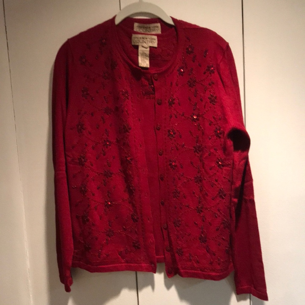 Jones New York Country Sweater Set. Medium. Silk/angora blend.